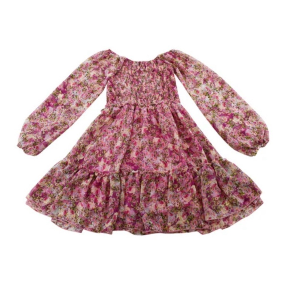 Flowers By Zoe girls Floral Long Sleeve Dress size 5